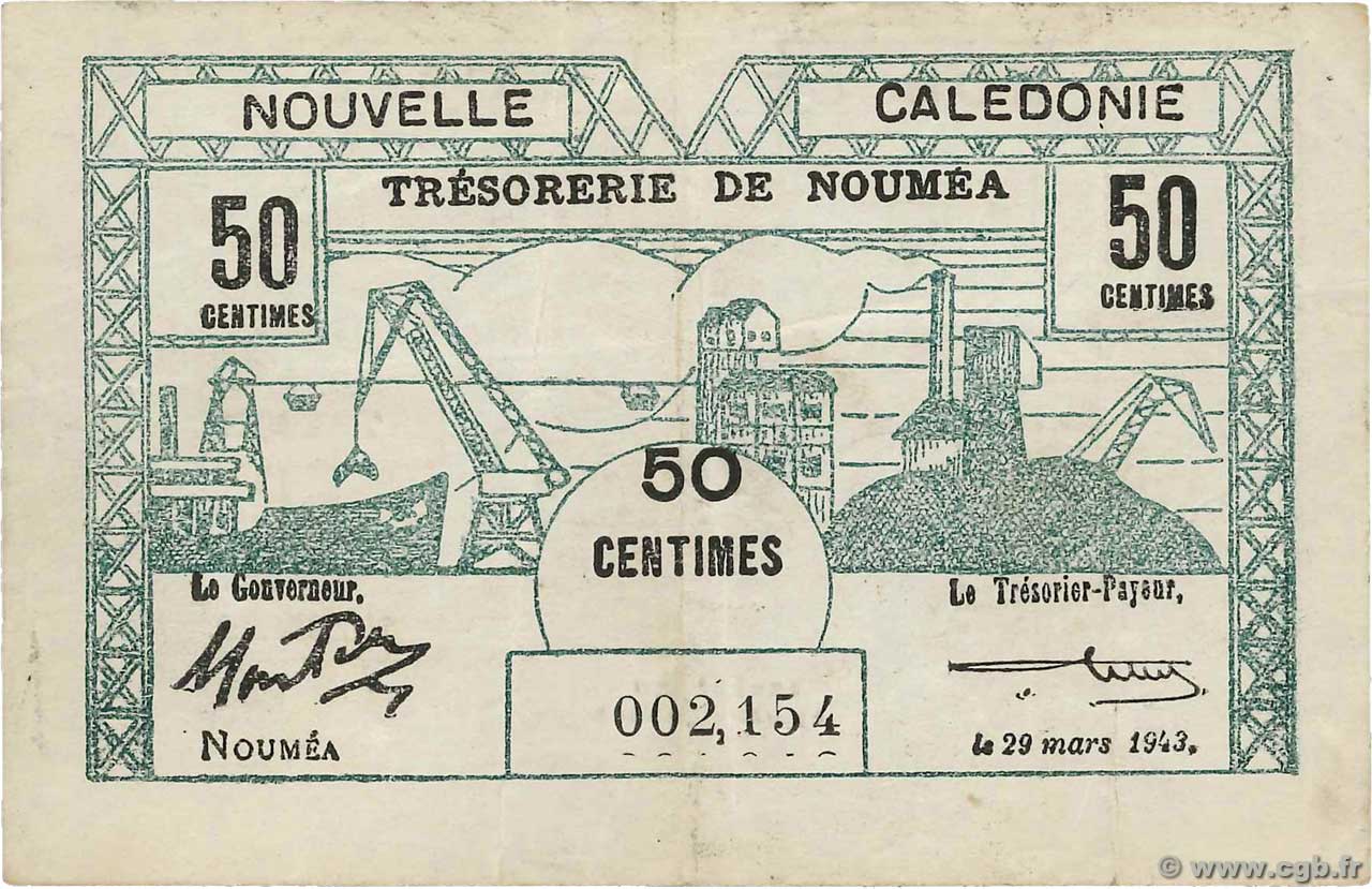 50 Centimes NOUVELLE CALÉDONIE  1943 P.54 VF