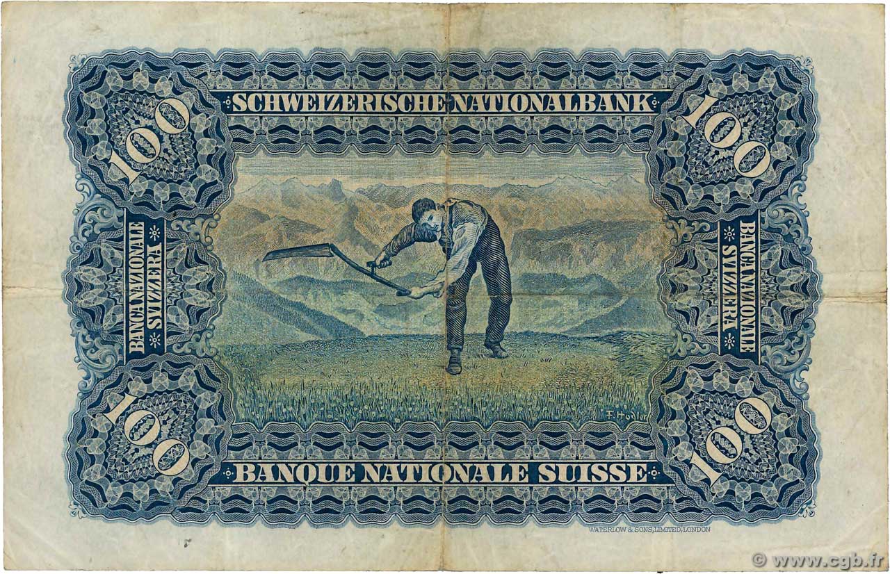 100 Francs SUISSE 1931 P.35g b77_0744 Billets