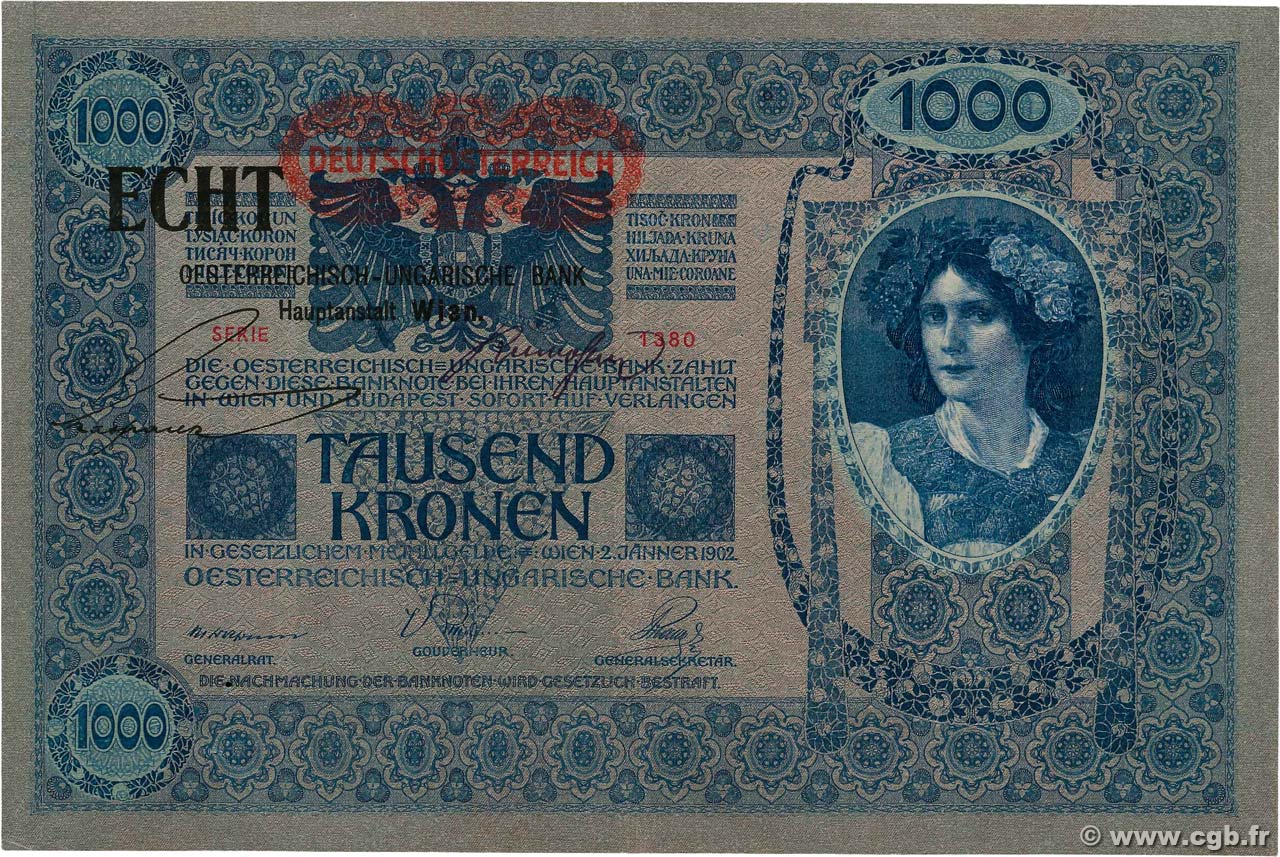 1000 Kronen AUTRICHE  1919 P.058 SUP