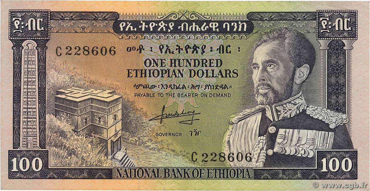100 Dollars ETIOPIA  1966 P.29a BB