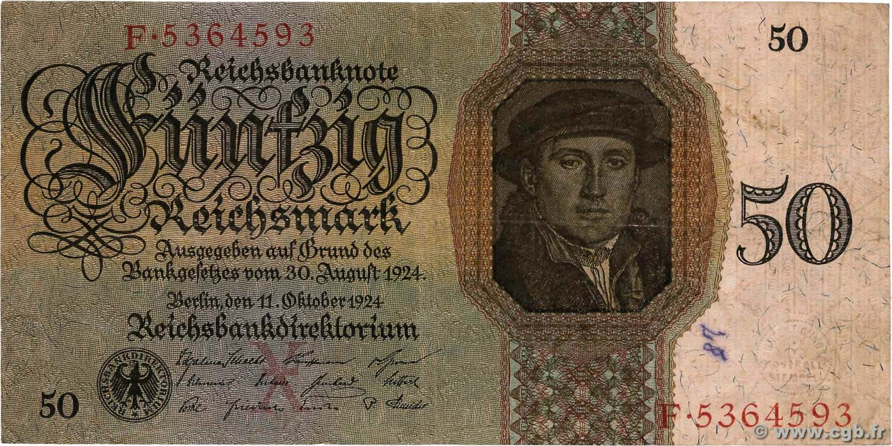 50 Reichsmark DEUTSCHLAND  1924 P.177 fSS