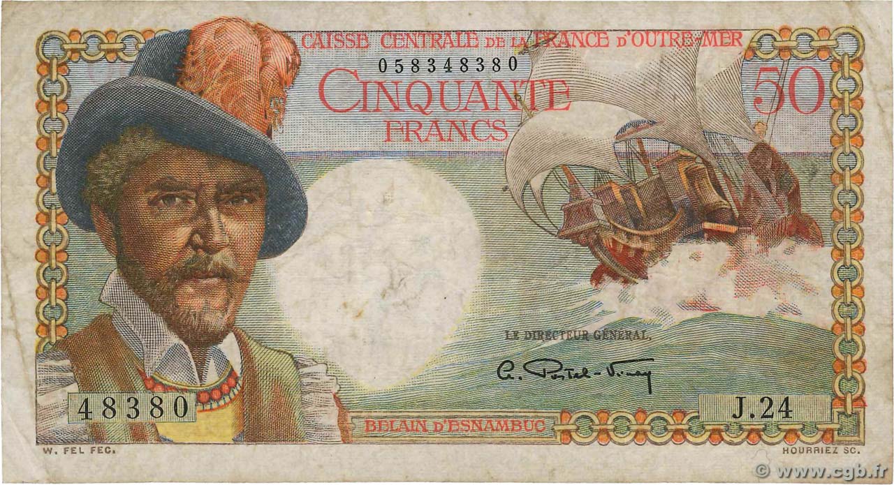 50 Francs Belain d Esnambuc FRENCH EQUATORIAL AFRICA  1946 P.23 F