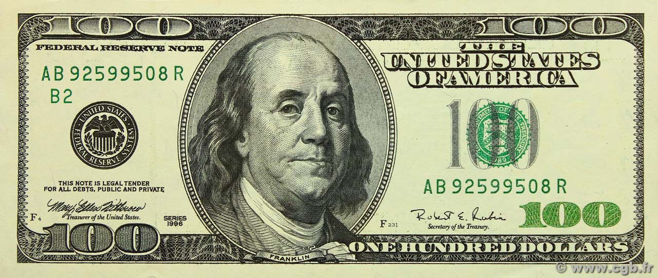 100 Dollars STATI UNITI D AMERICA New York 1996 P.503 q.FDC