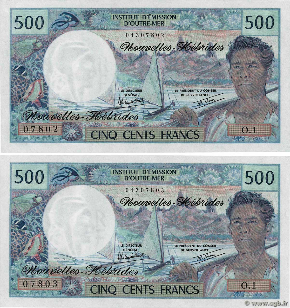 500 Francs Consécutifs NOUVELLES HÉBRIDES  1980 P.19c NEUF