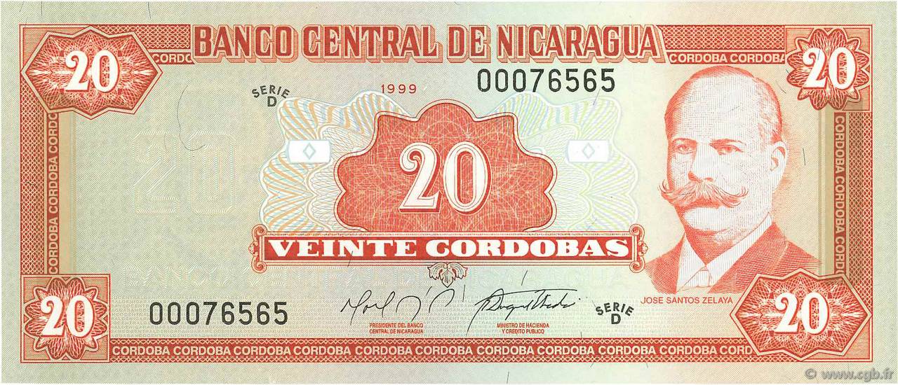 20 Cordobas NICARAGUA  1999 P.189 FDC