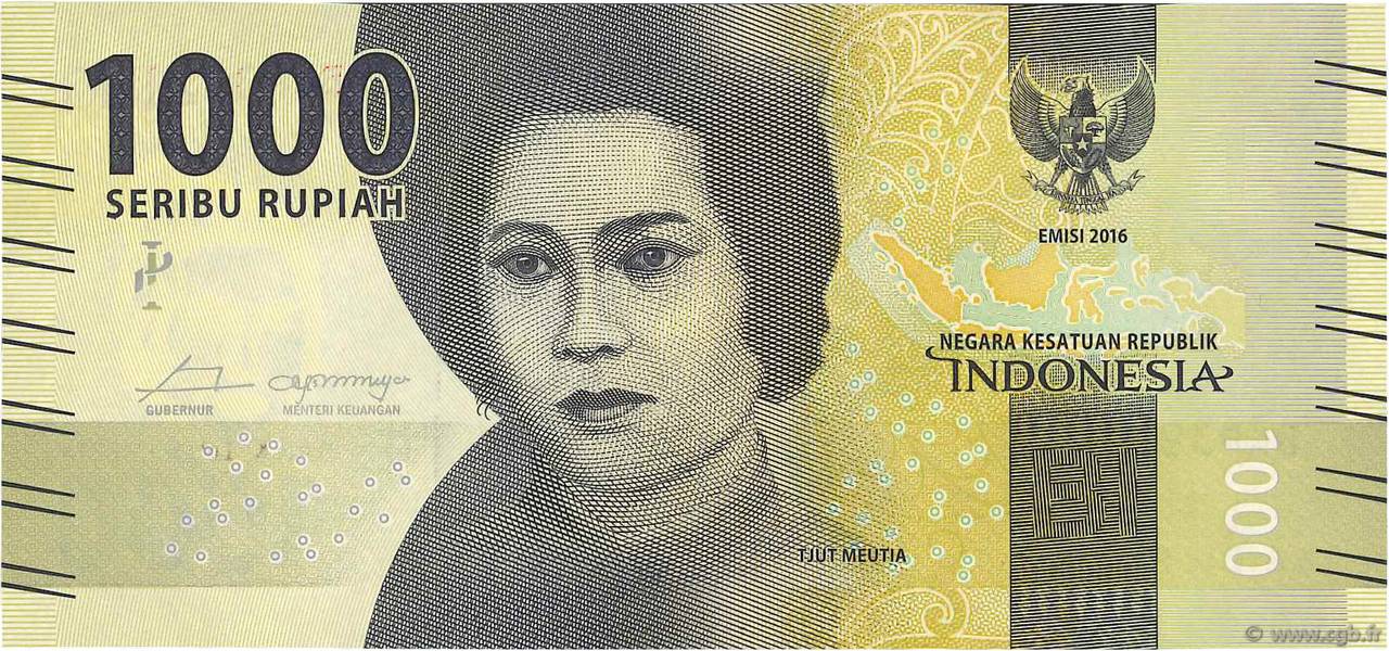 Indonesia 1000 Rupiah 2016  P-154a  New Design Banknotes UNC 