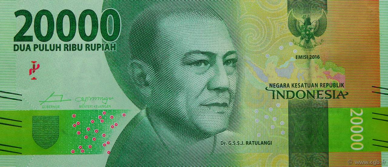 20000 Rupiah INDONESIA  2016 P.158a UNC