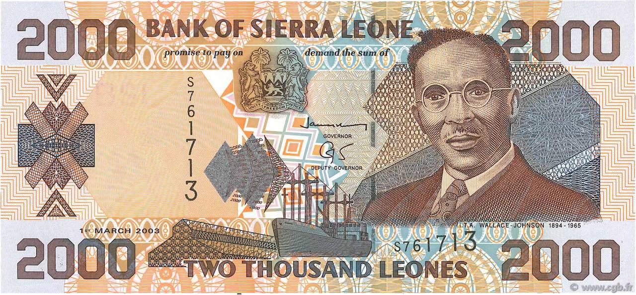 2000 Leones SIERRA LEONE  2003 P.26b UNC
