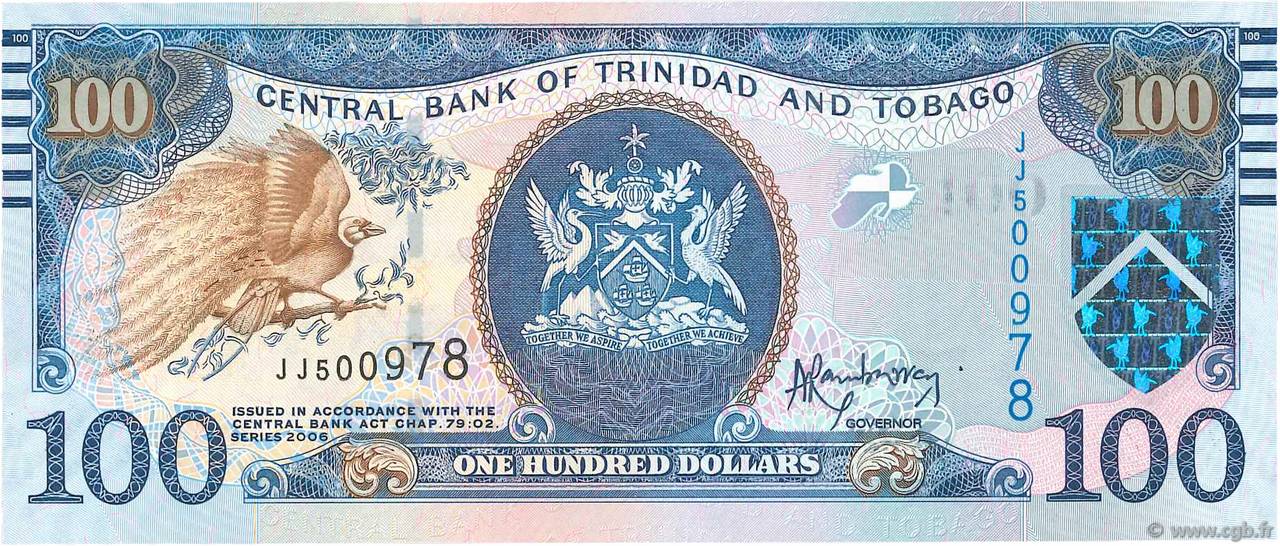 TRINIDAD /& TOBAGO 100 DOLLARS 2006 P 51 UNC