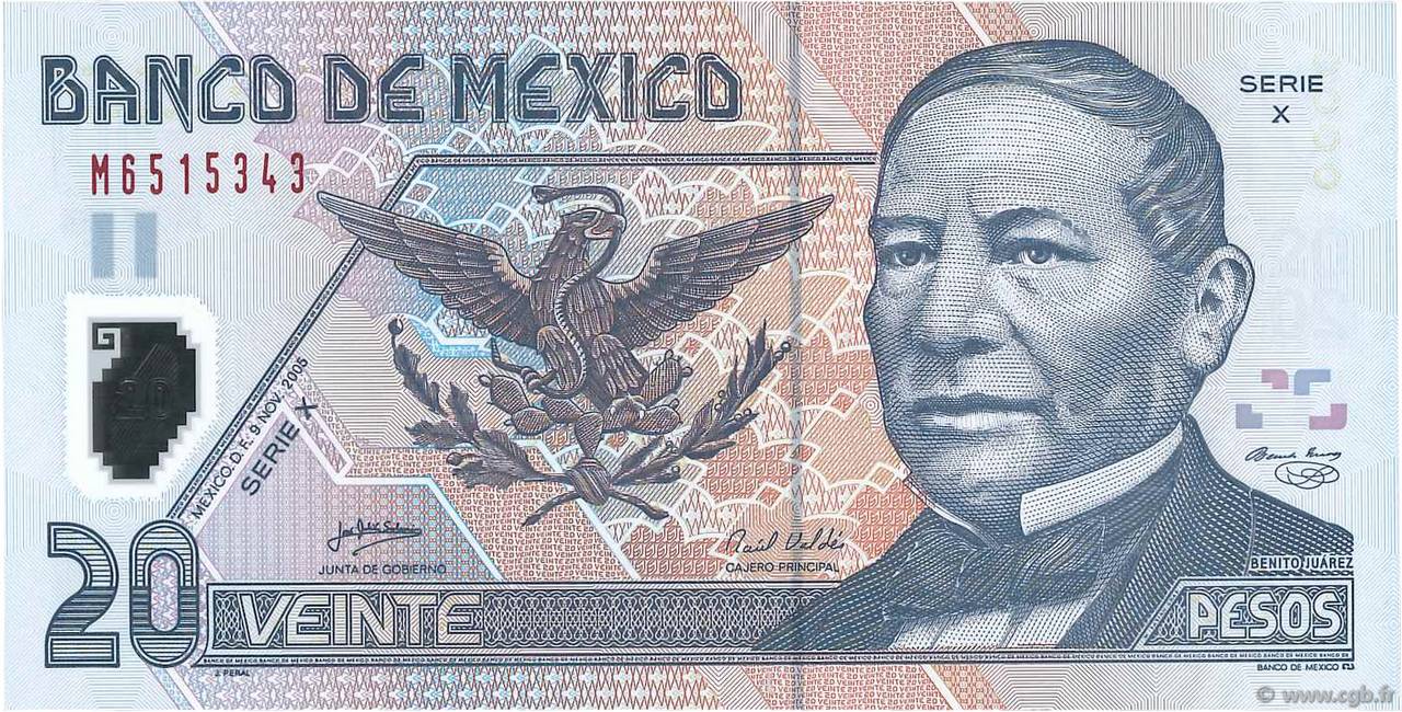 20 Pesos MEXICO  2005 P.116e FDC
