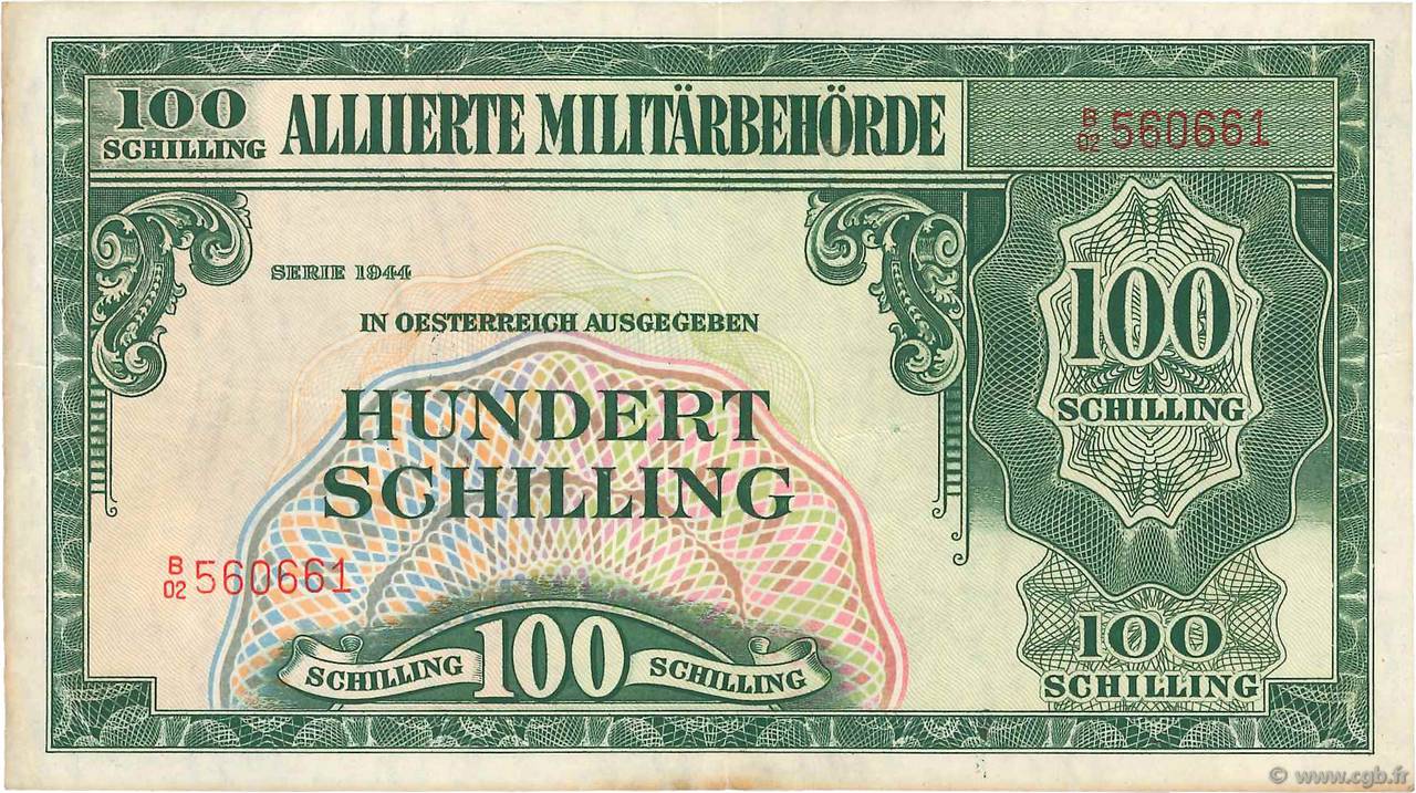 100 Shilling ÖSTERREICH  1944 P.110a fVZ