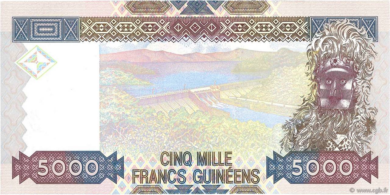 5000 Francs Guin ens Comm moratif GUINEA 2010 P 44 B78 0210 Banknotes