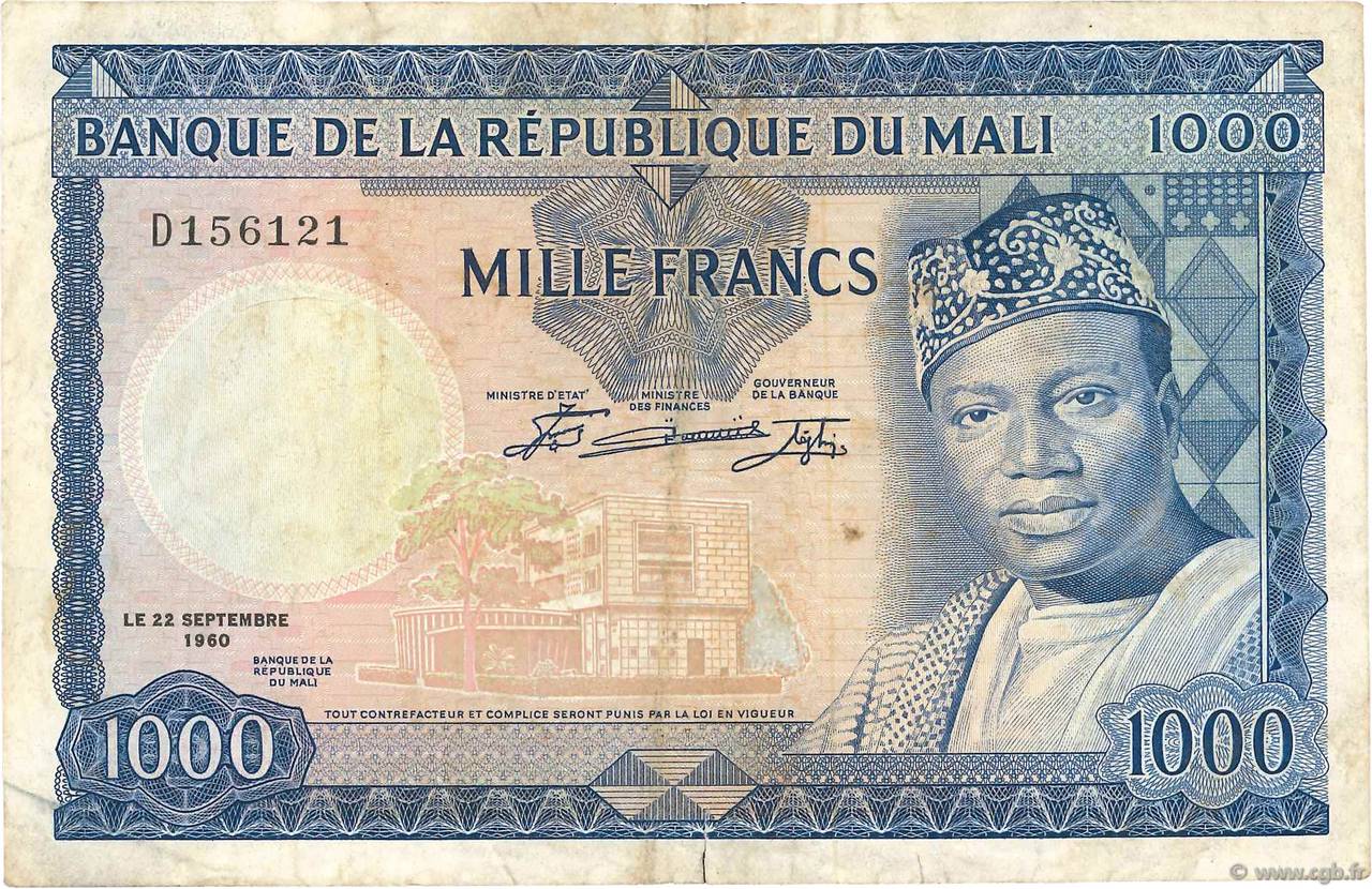 1000 Francs MALI  1960 P.09a fSS