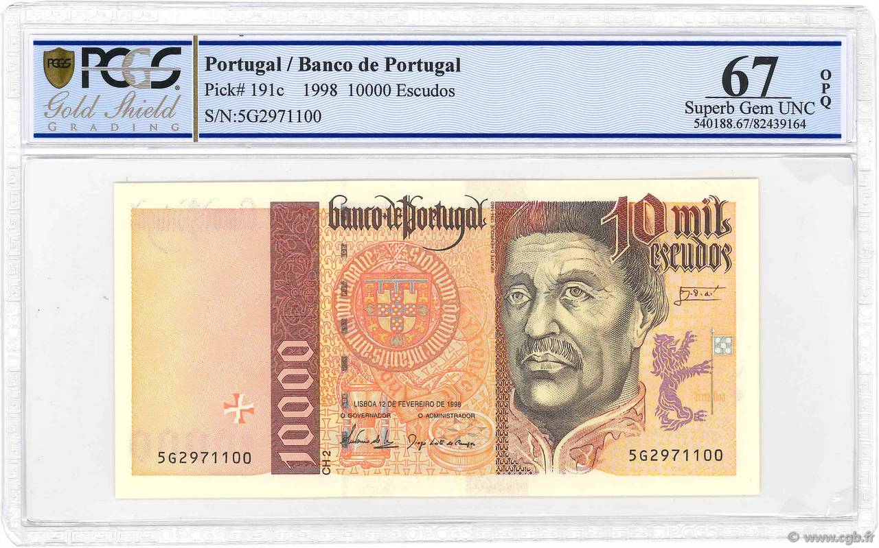 10000 Escudos PORTUGAL  1998 P.191c ST