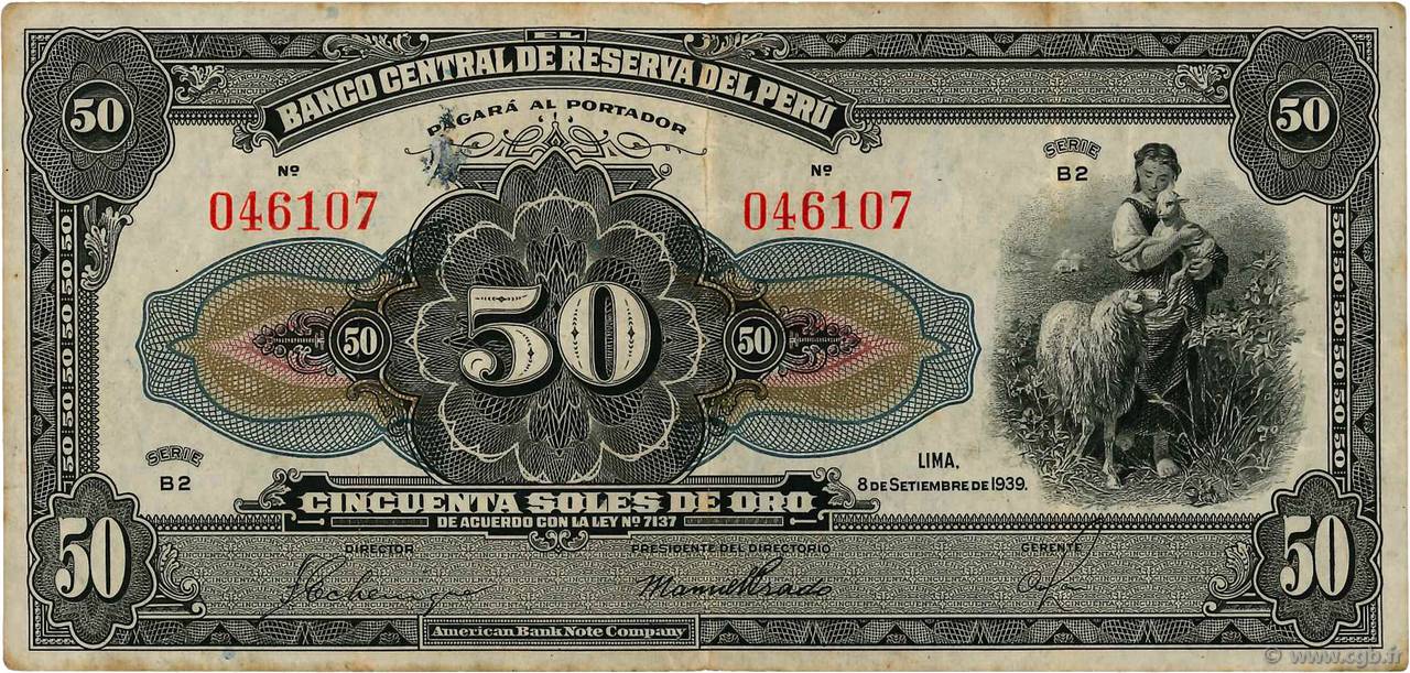 50 Soles PERU  1939 P.068a SS