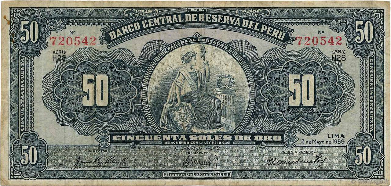 50 Soles PERU  1959 P.078a S