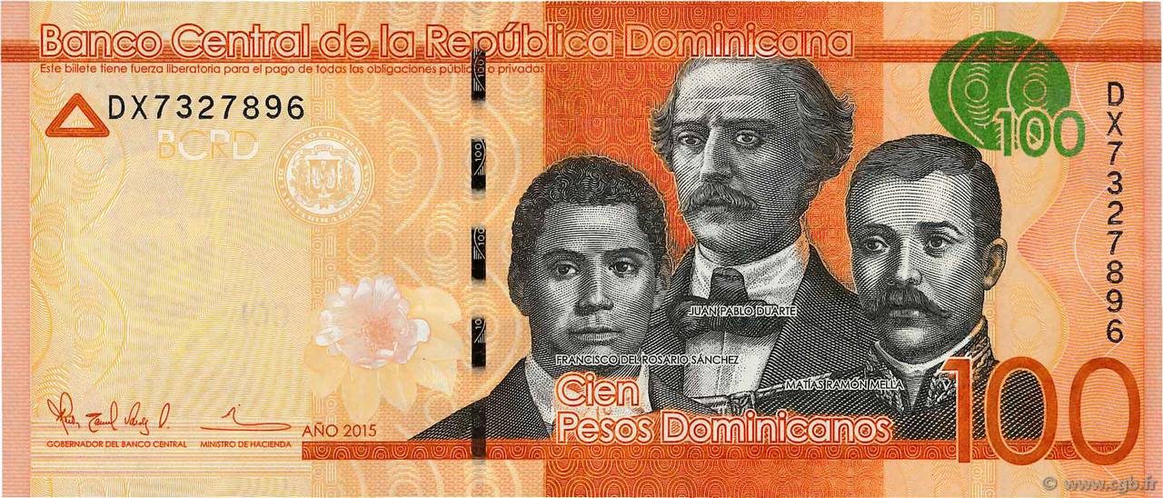 100 Pesos Dominicanos RÉPUBLIQUE DOMINICAINE  2015 P.190b UNC
