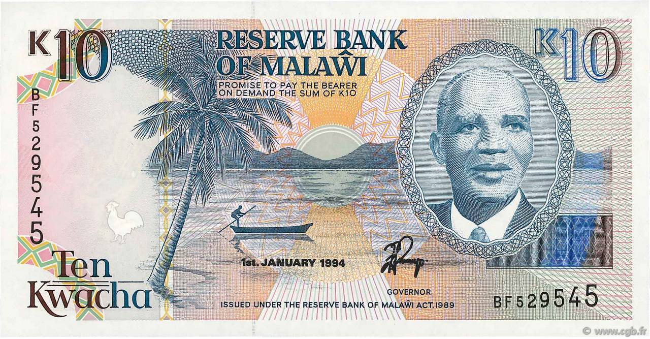 10 Kwacha MALAWI  1994 P.25c NEUF