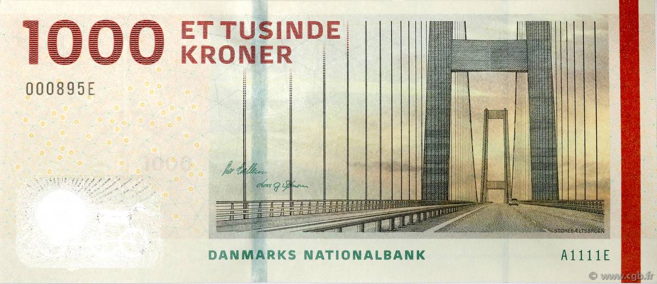 1000 Kroner DENMARK  2011 P.069a UNC