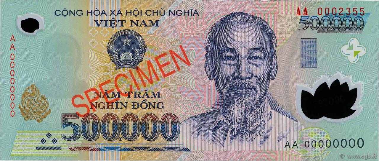 500000 Dong Spécimen VIETNAM  2003 P.124s FDC