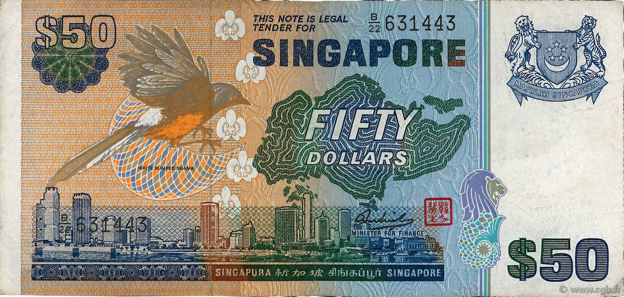 50 Dollars SINGAPUR  1976 P.13a fSS