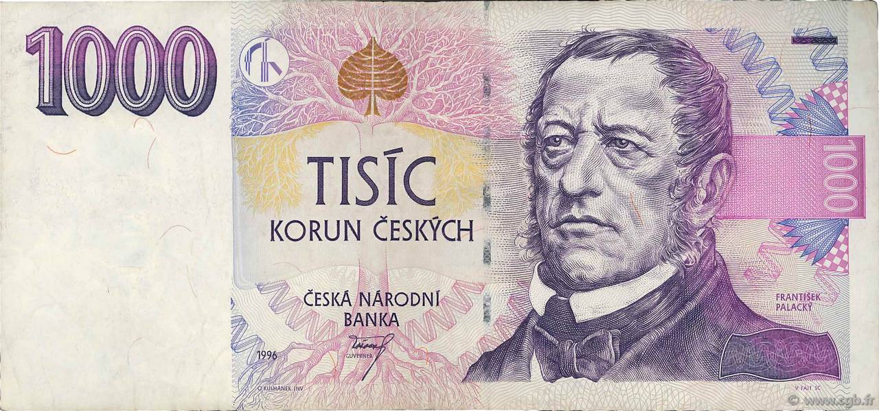 1000 Korun CZECH REPUBLIC  1996 P.15 VF+