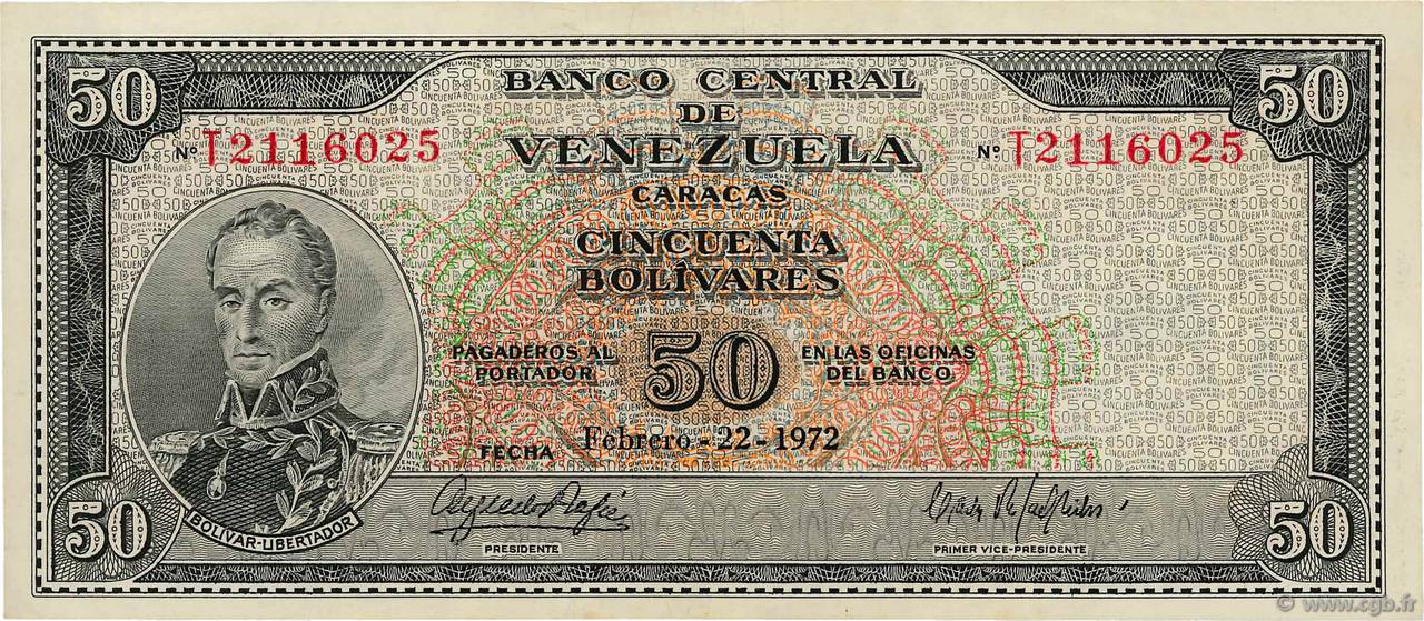 50 Bolivares VENEZUELA  1972 P.047g AU
