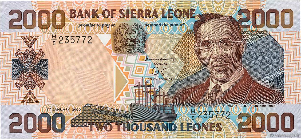 2000 Leones SIERRA LEONE  2000 P.25 FDC