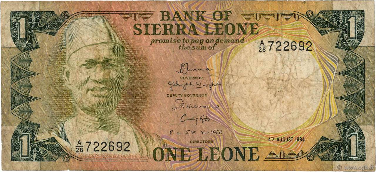 1 Leone SIERRA LEONE  1984 P.05e F