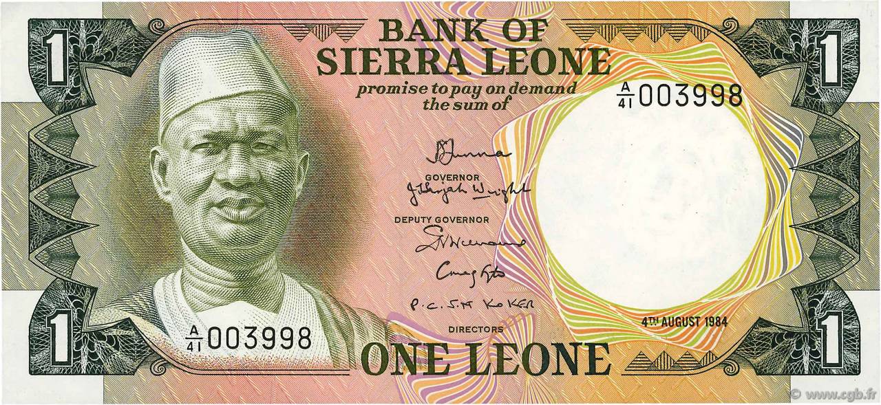1 Leone SIERRA LEONE  1984 P.05e FDC