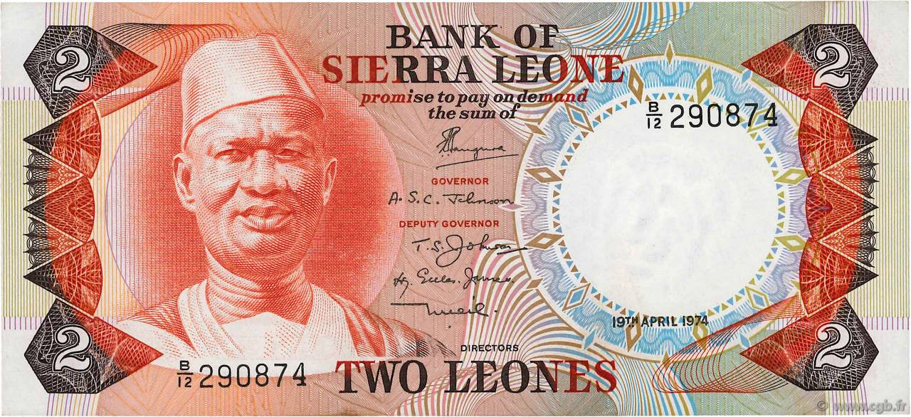 2 Leones SIERRA LEONE  1974 P.06a fST