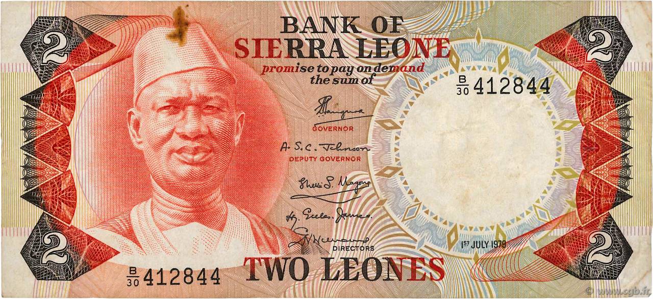 2 Leones SIERRA LEONE  1979 P.06d pr.TTB