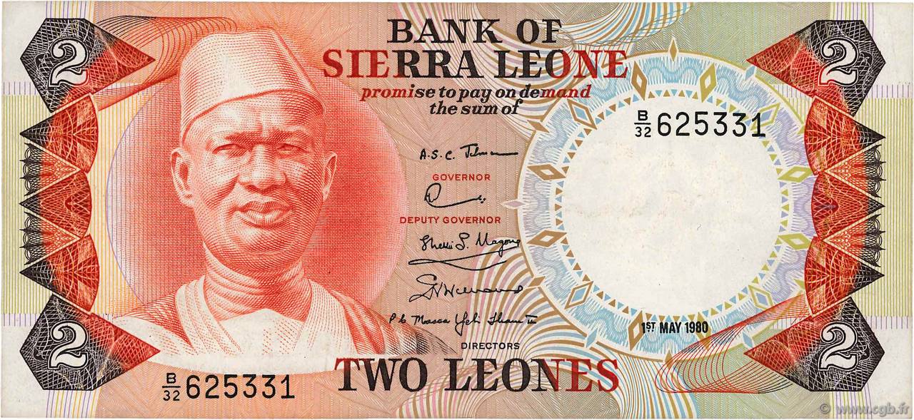 2 Leones SIERRA LEONE  1980 P.06e q.SPL
