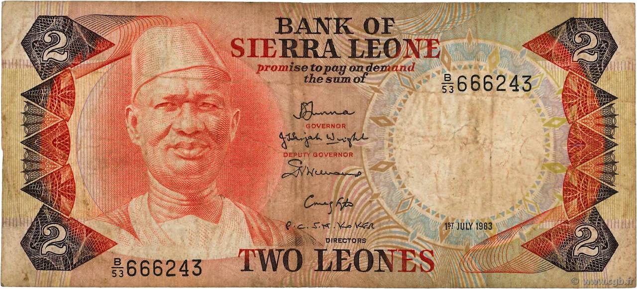 2 Leones SIERRA LEONE  1983 P.06f F