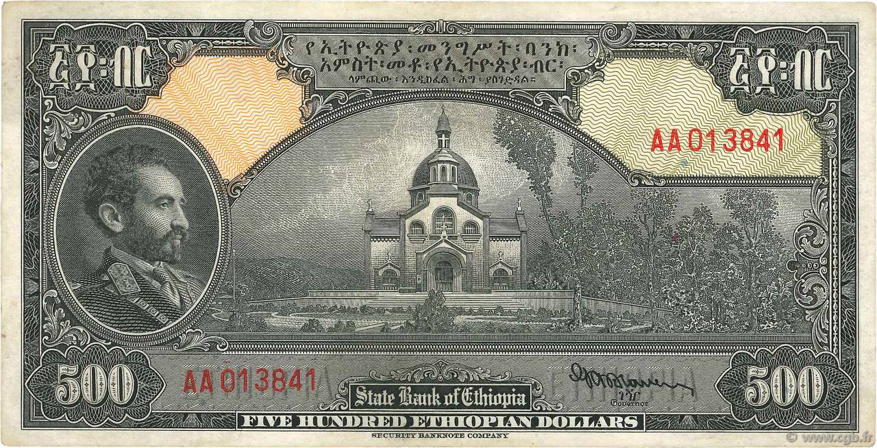 500 Dollars ETIOPIA  1945 P.17a BB