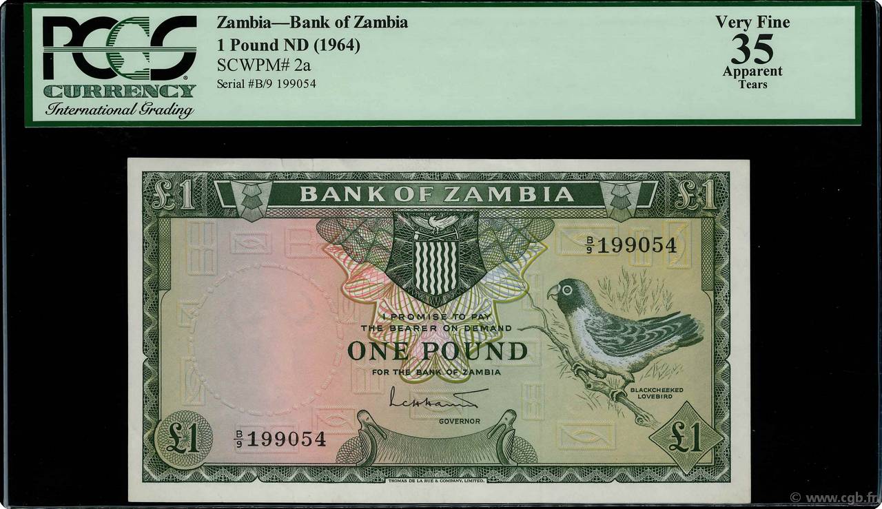 1 Pound ZAMBIA  1964 P.02a MBC