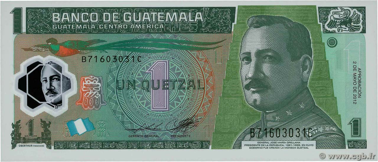 1 Quetzal GUATEMALA  2012 P.115b FDC