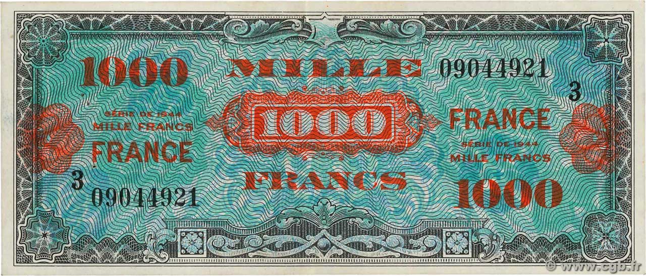 1000 Francs FRANCE FRANCE  1945 VF.27.03 SUP