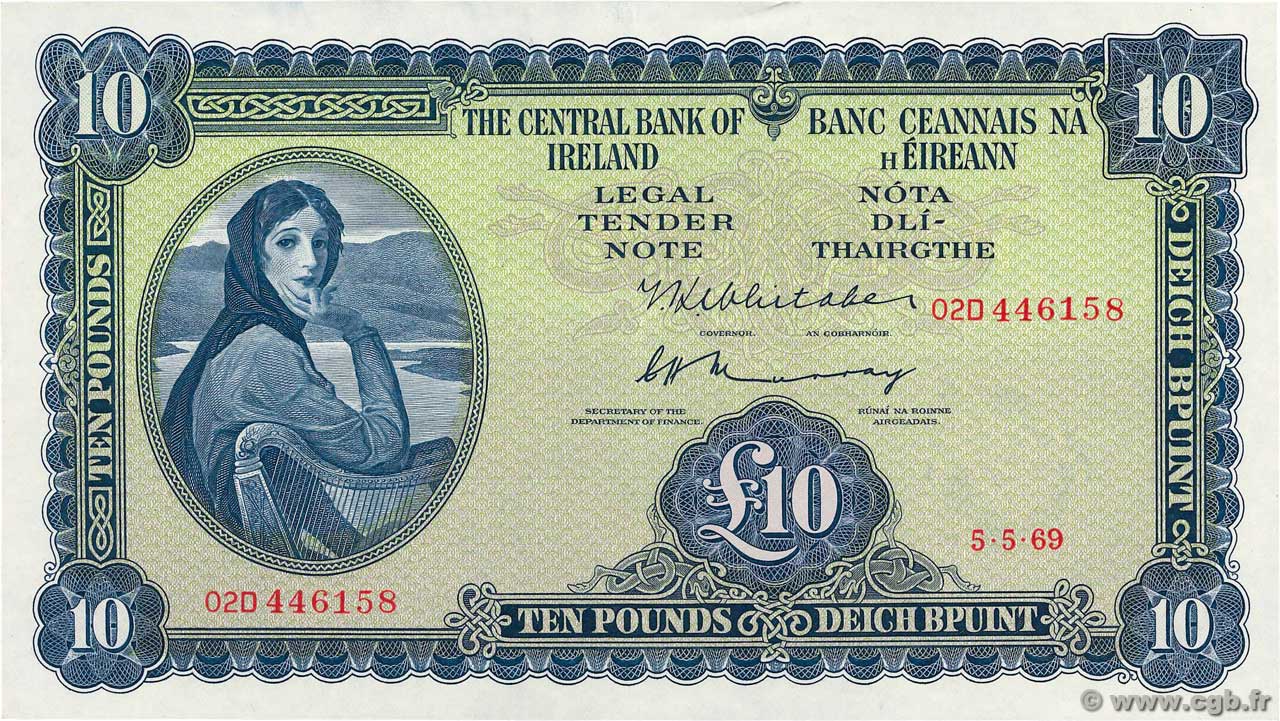 10 Pounds IRLANDA  1969 P.066b SC
