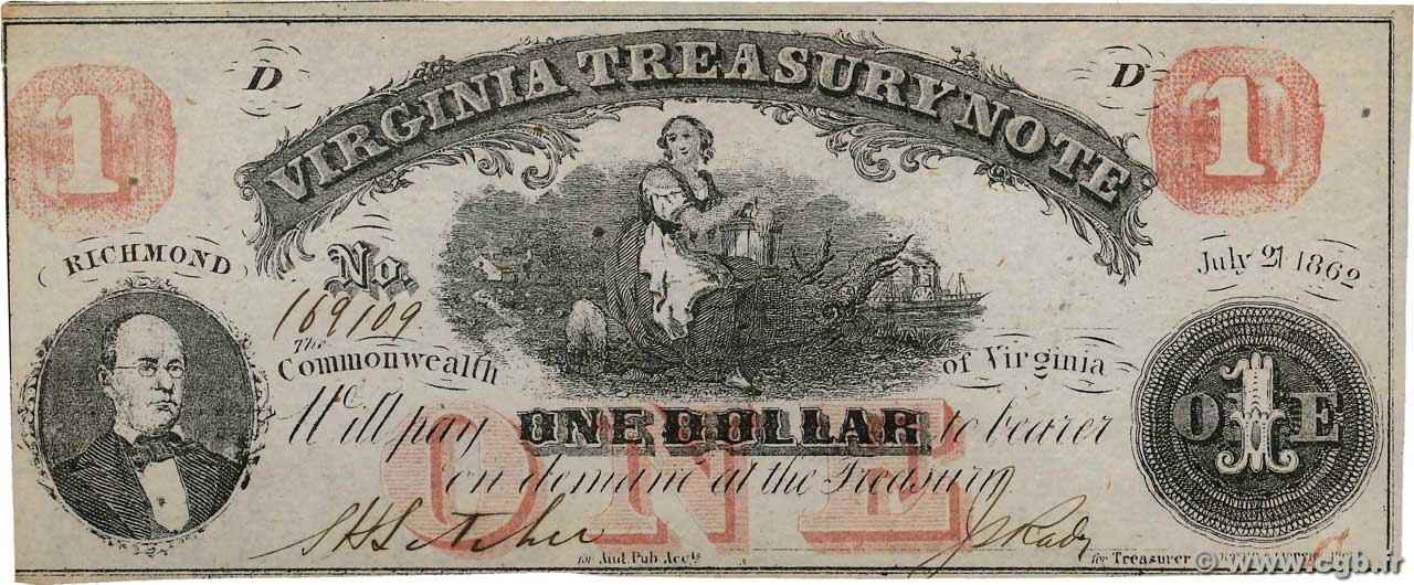 1 Dollar STATI UNITI D AMERICA Richmond 1862  AU
