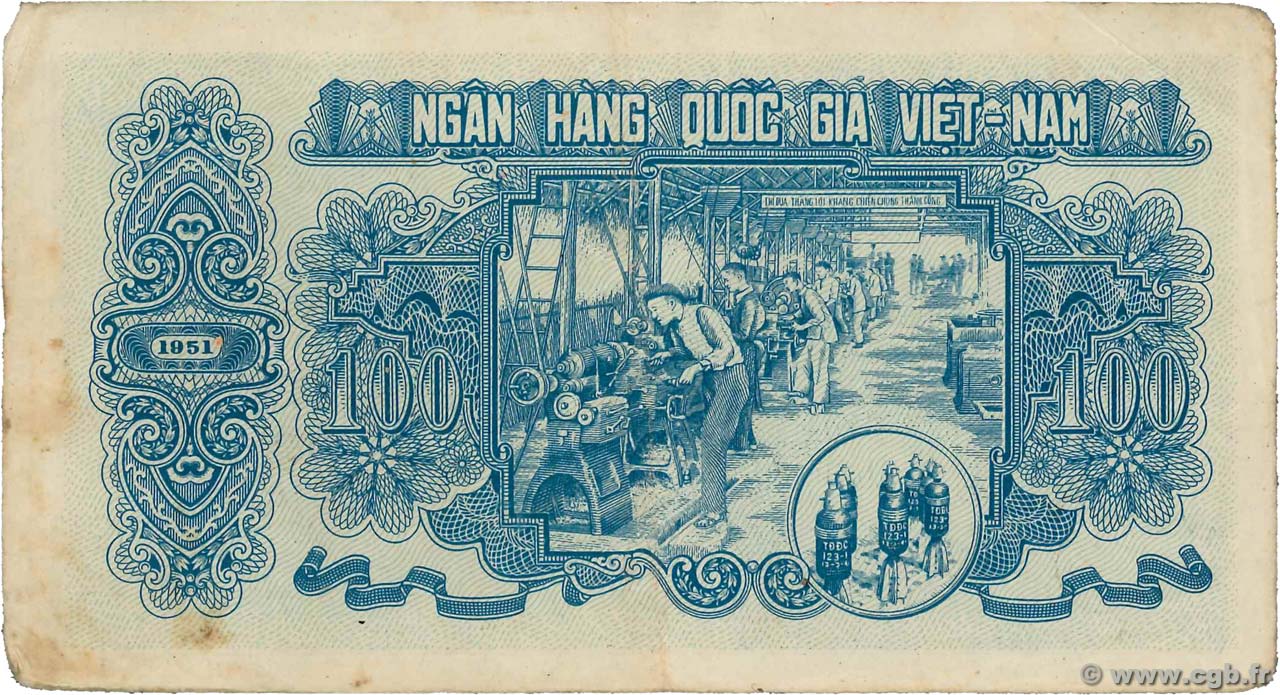 100 Dong VIET NAM 1951 P.062b B79_0513 Billets