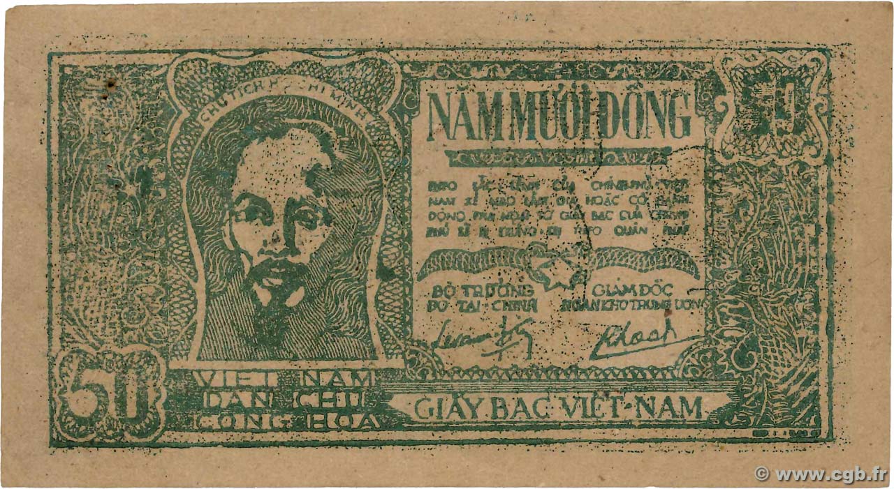 50 Dong VIETNAM  1948 P.027b VF+