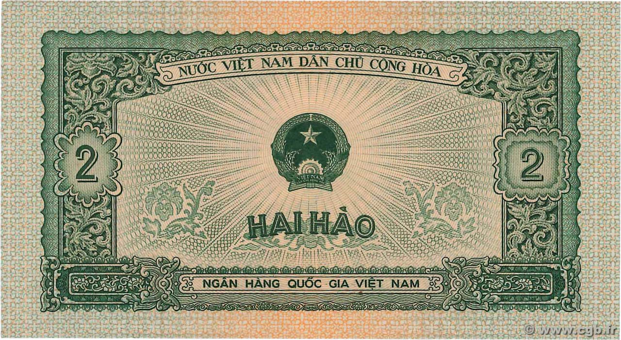 2 Hao VIETNAM  1958 P.069a SC+
