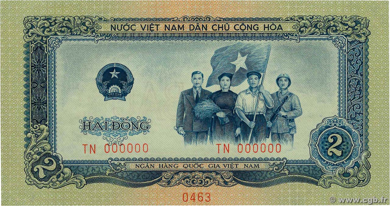 2 Dong Spécimen VIETNAM  1958 P.072s FDC
