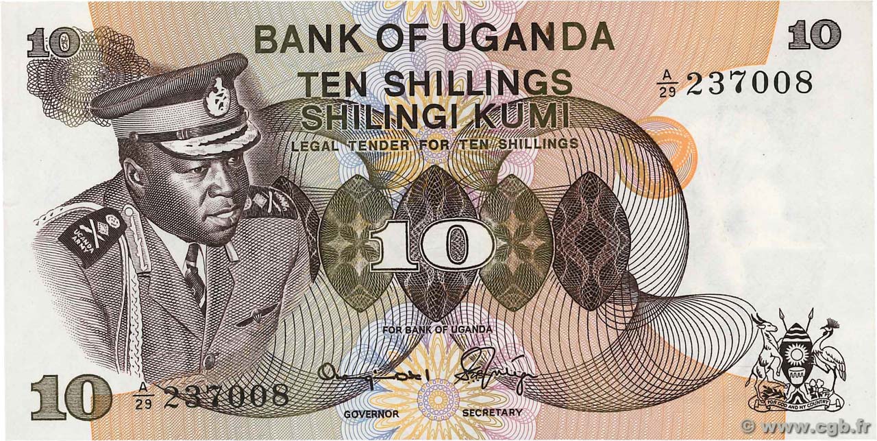10 Shillings UGANDA  1973 P.06b fST