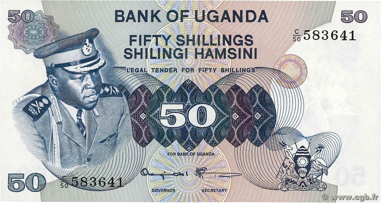50 Shillings UGANDA  1973 P.08c FDC