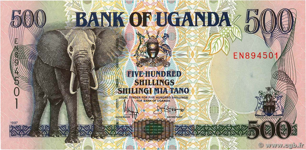 500 Shillings UGANDA  1997 P.35b UNC