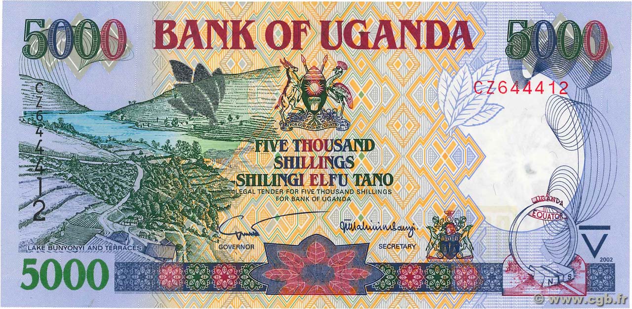 5000 Shillings OUGANDA  2002 P.40 SPL