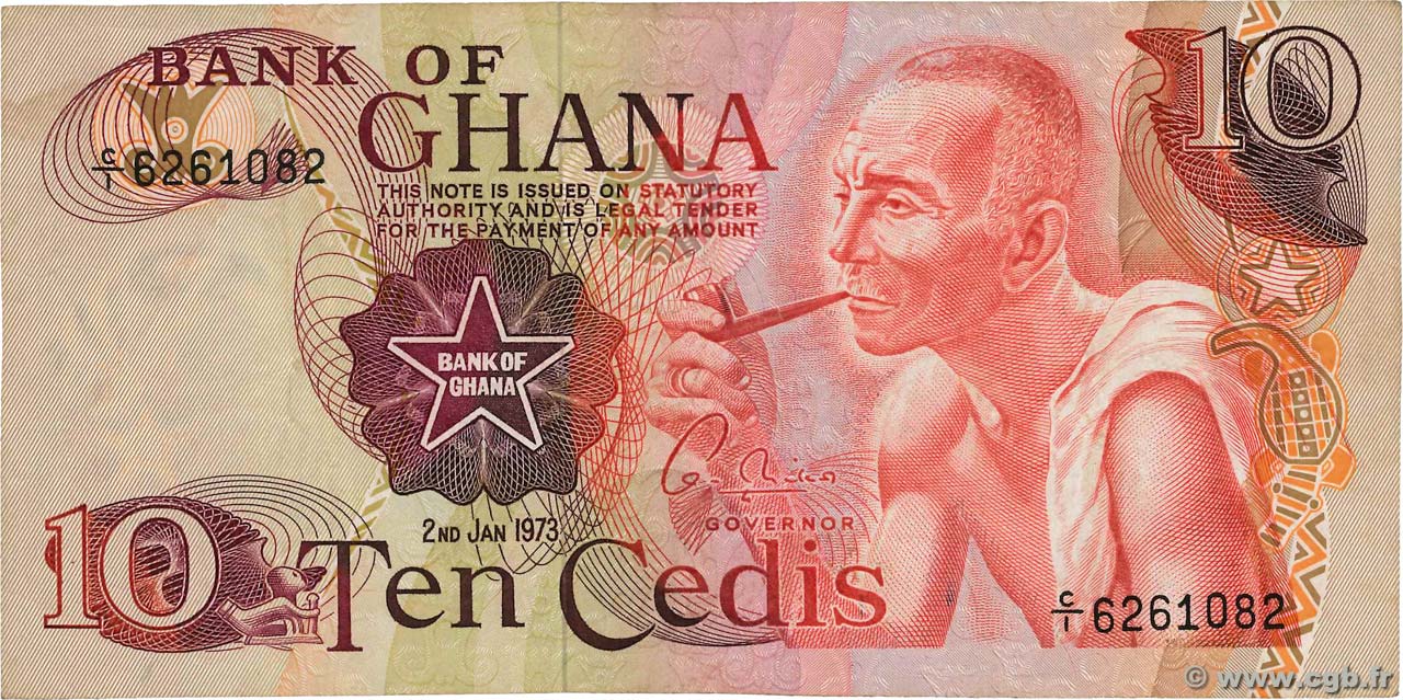 10 Cedis GHANA  1973 P.16b MBC