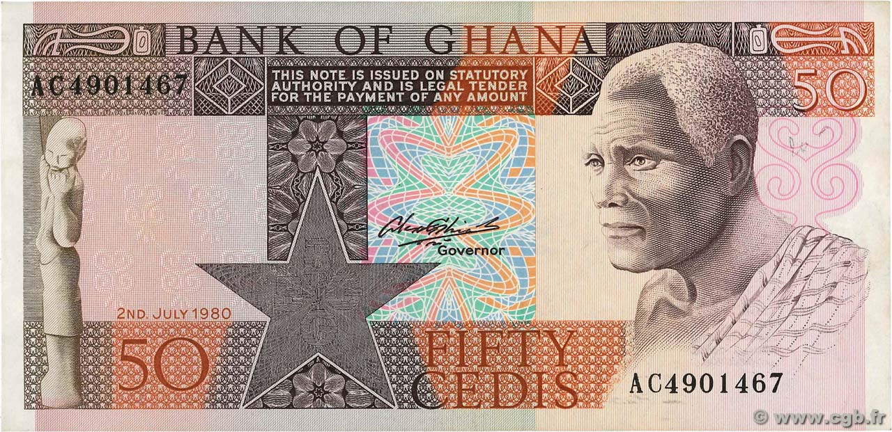 50 Cedis GHANA  1980 P.22b NEUF